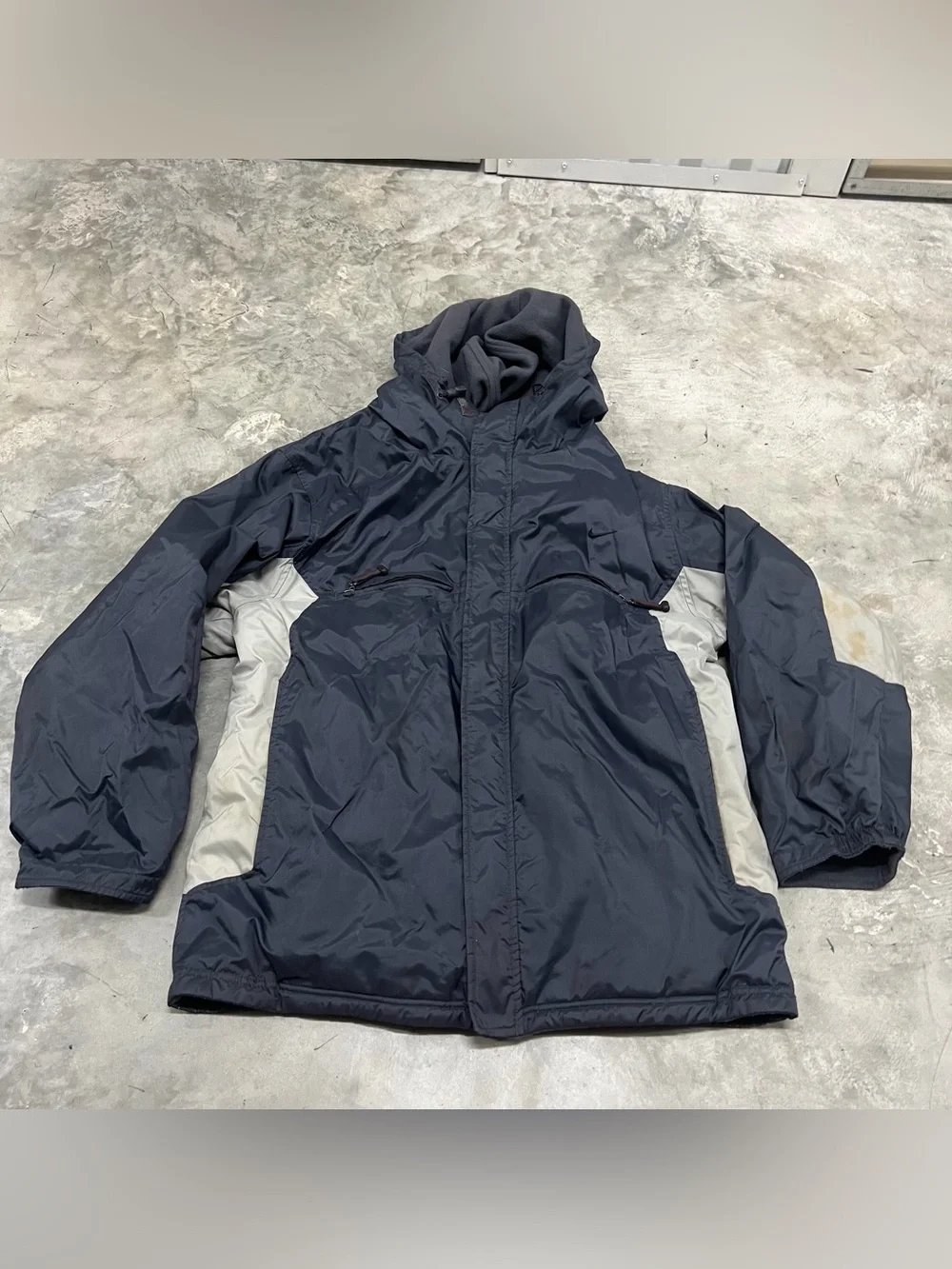 Vintage Nike Reversible Jacket Men's L Blue Fleece Windbreaker Full Zip 000 Y2K